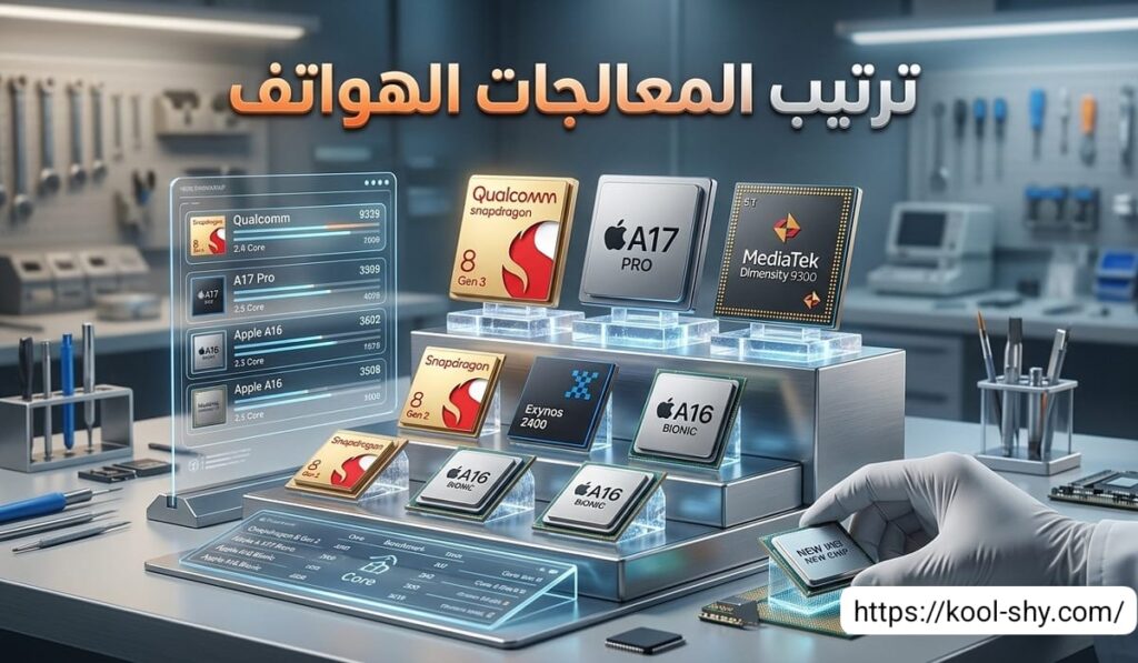 ترتيب المعالجات الهواتف